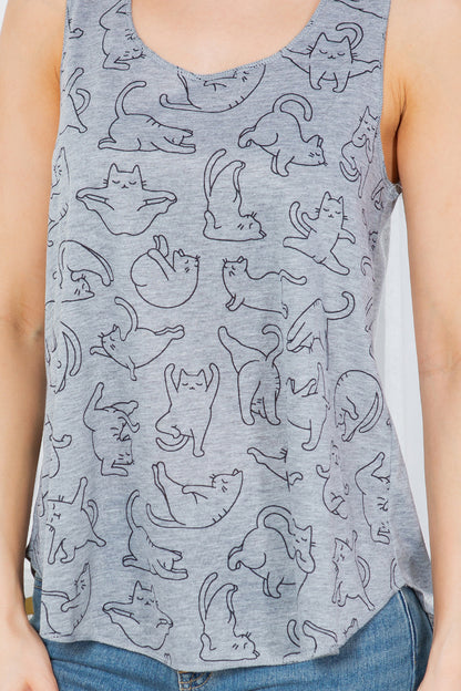 All Over Yoga Cat Tank Top