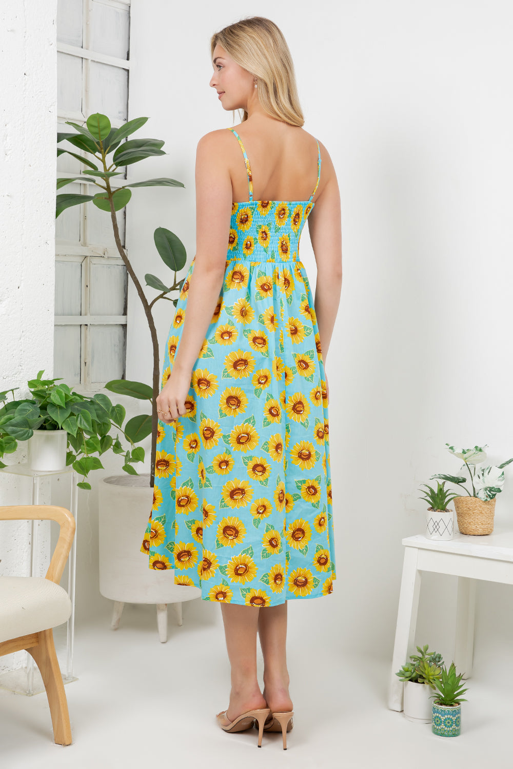 Sun Flower Print Cami Dress