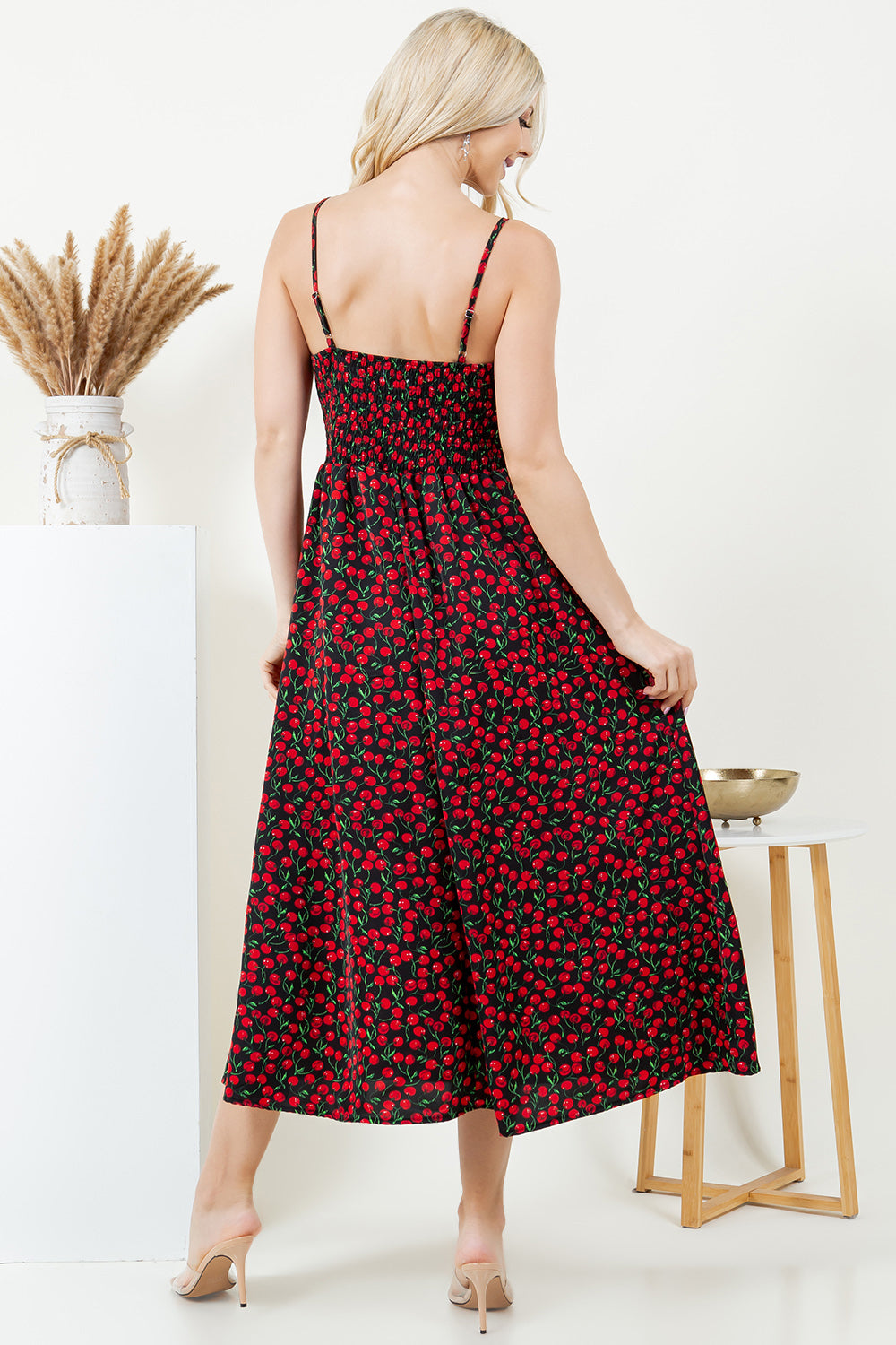 Cherry Print Cami Retro Dress