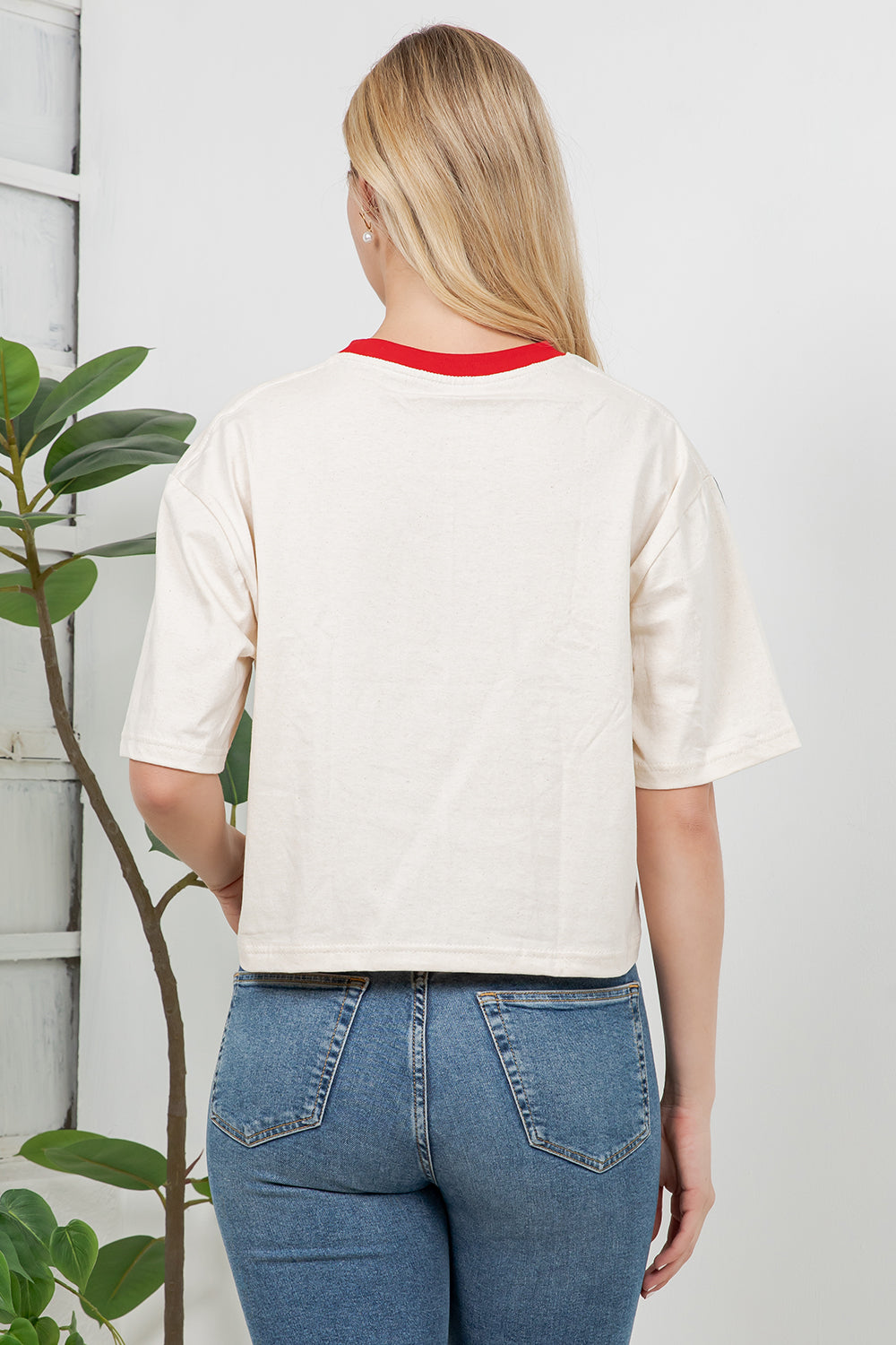 Tomato Print Cotton Crop Top