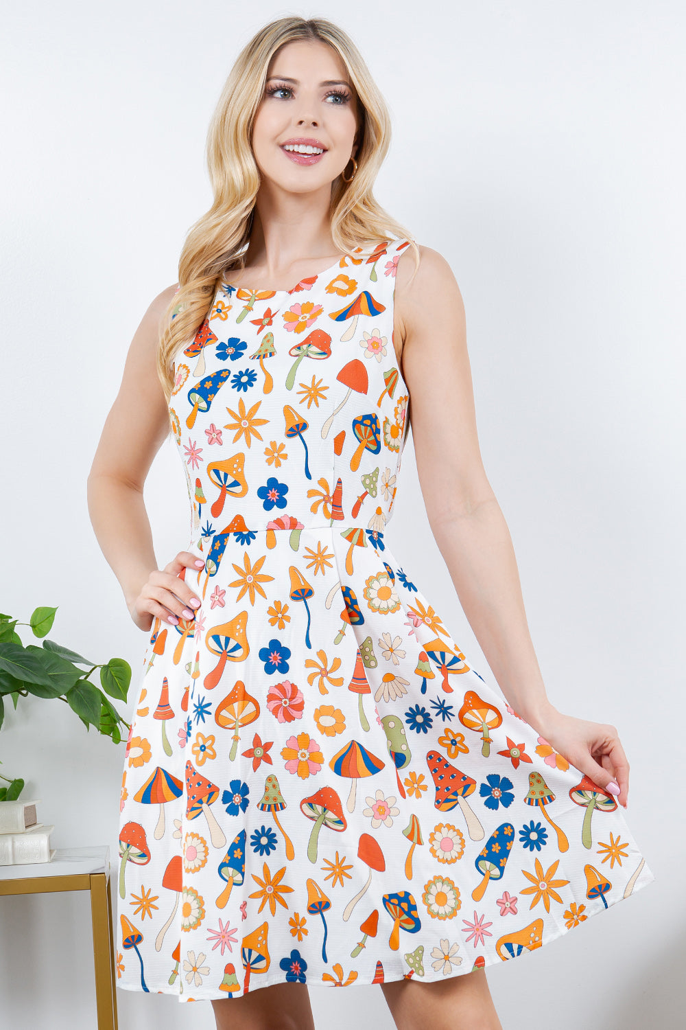 Fun Mushroom Skater Dress