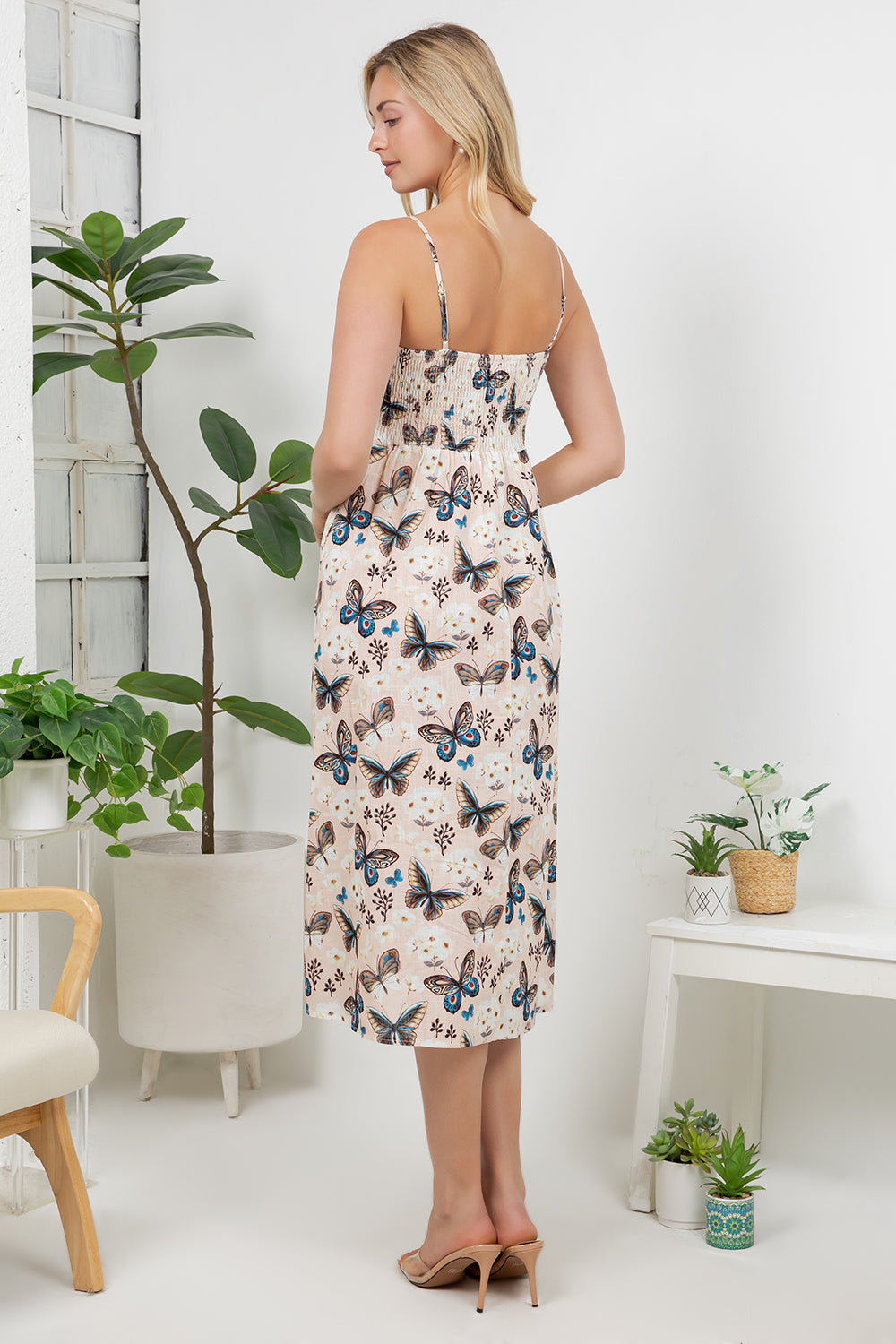 Boho Butterfly Print Cami Dress