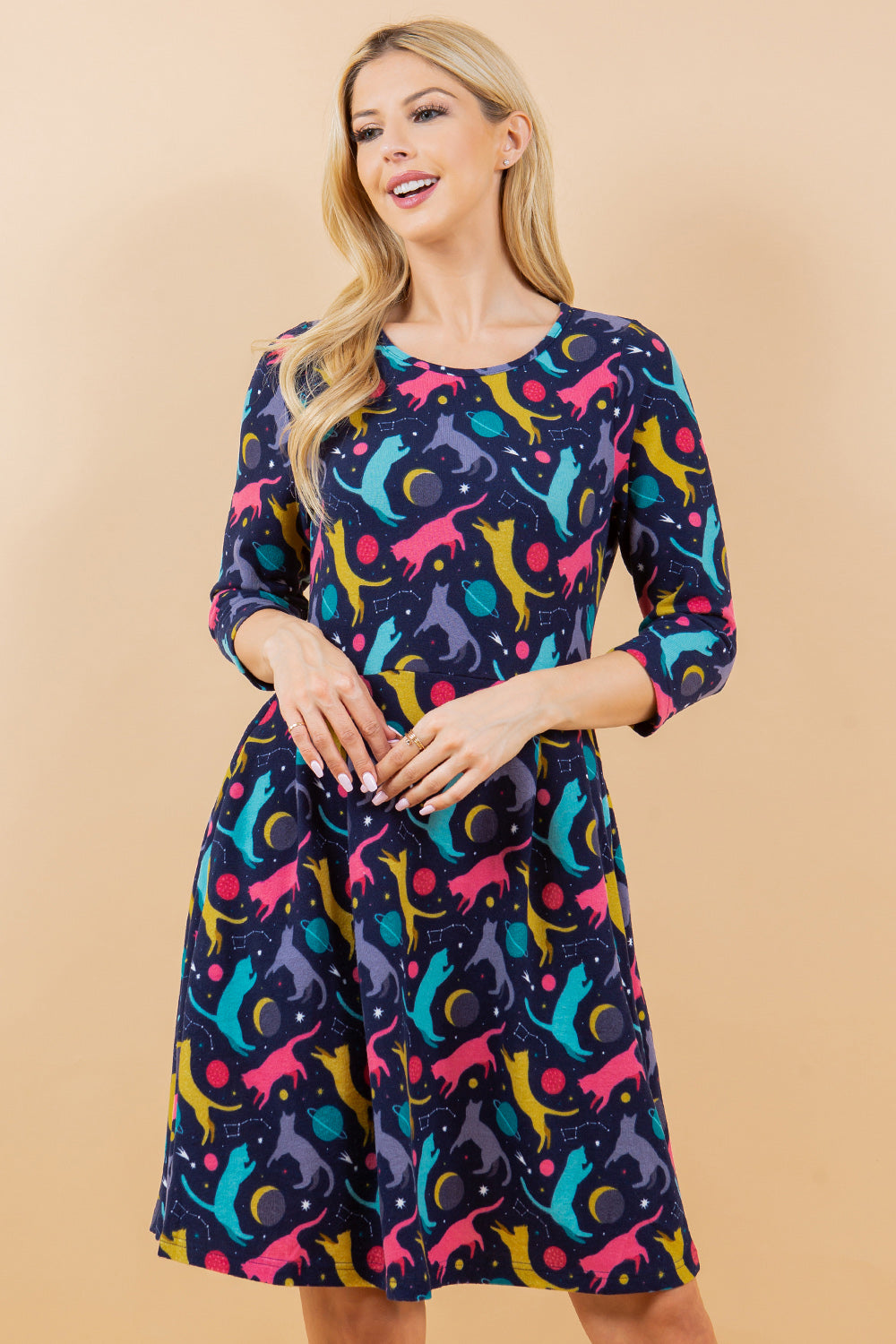 Playful Cat Tunic Dress