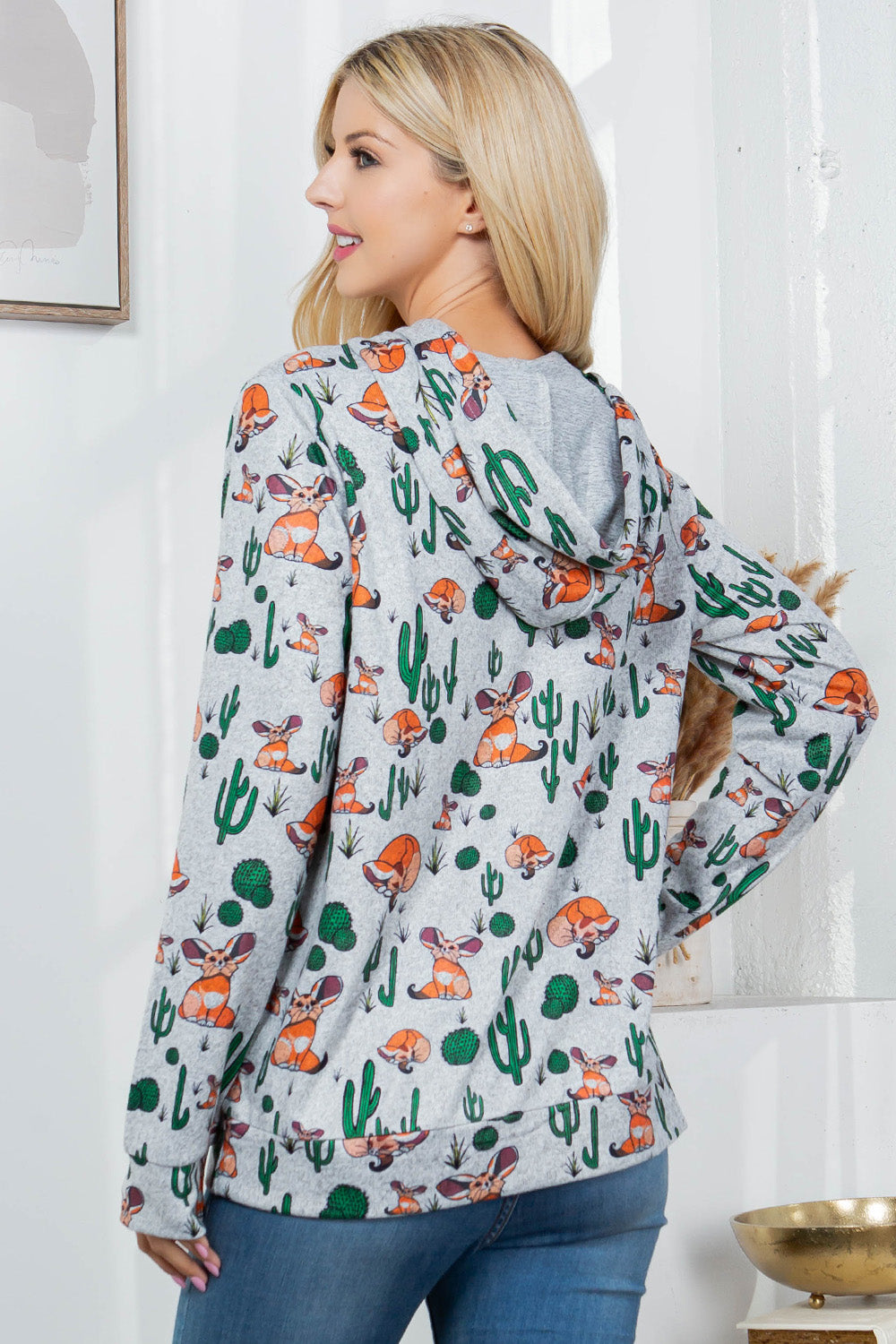 Fenni Fox Sweater Knit Pullover Hoodie