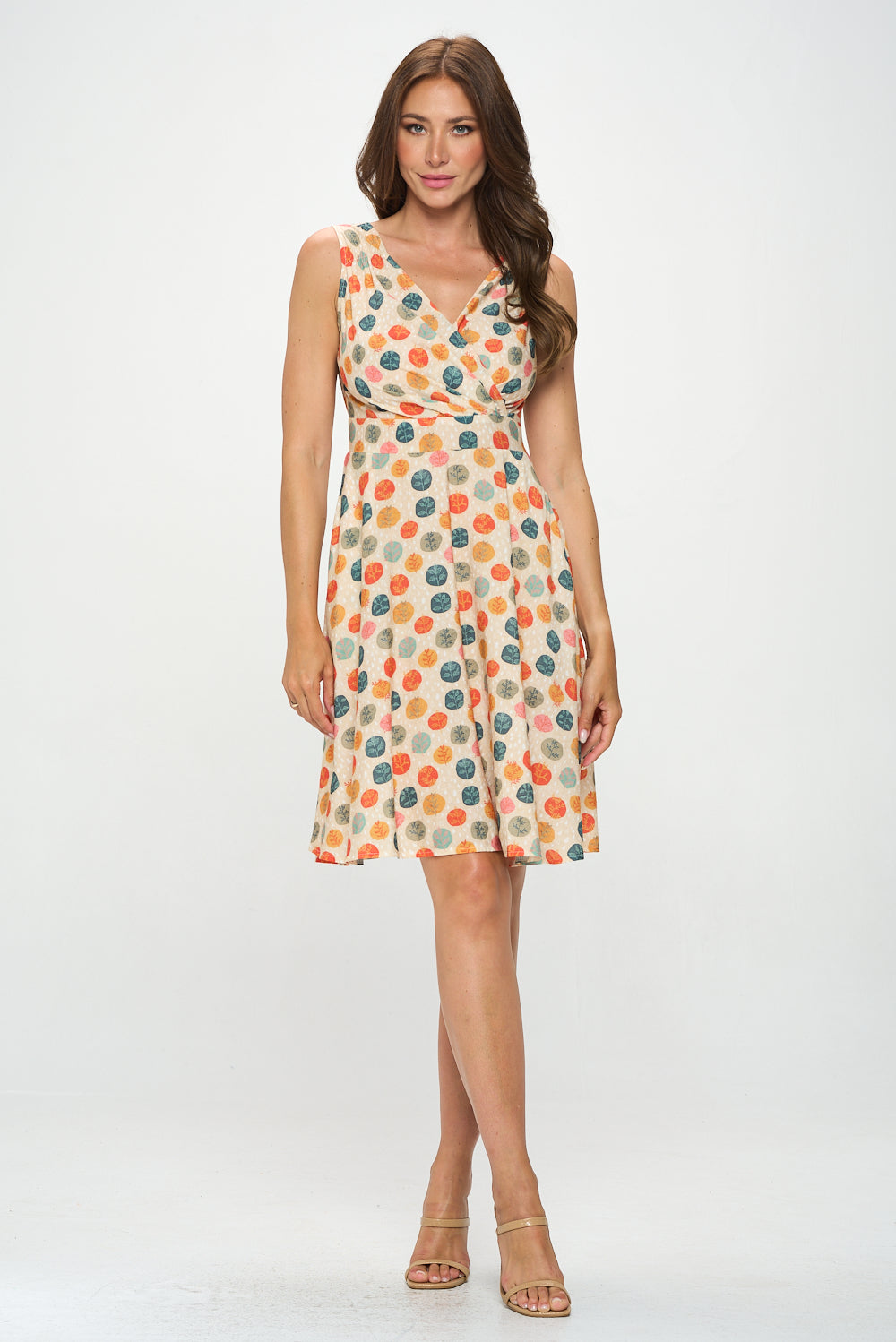 Leaves Print  Fit and Flare Dress