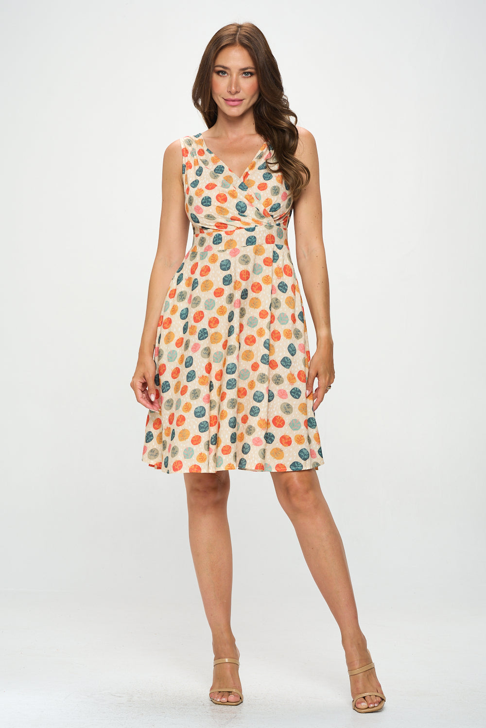 Leaves Print  Fit and Flare Dress