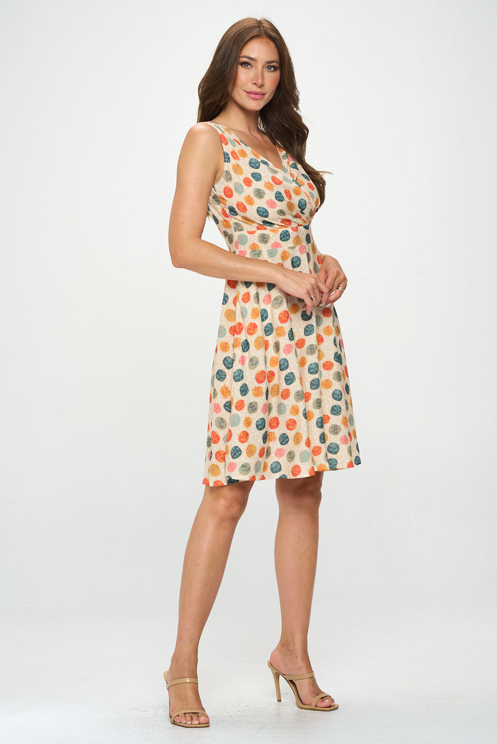 Leaves Print  Fit and Flare Dress