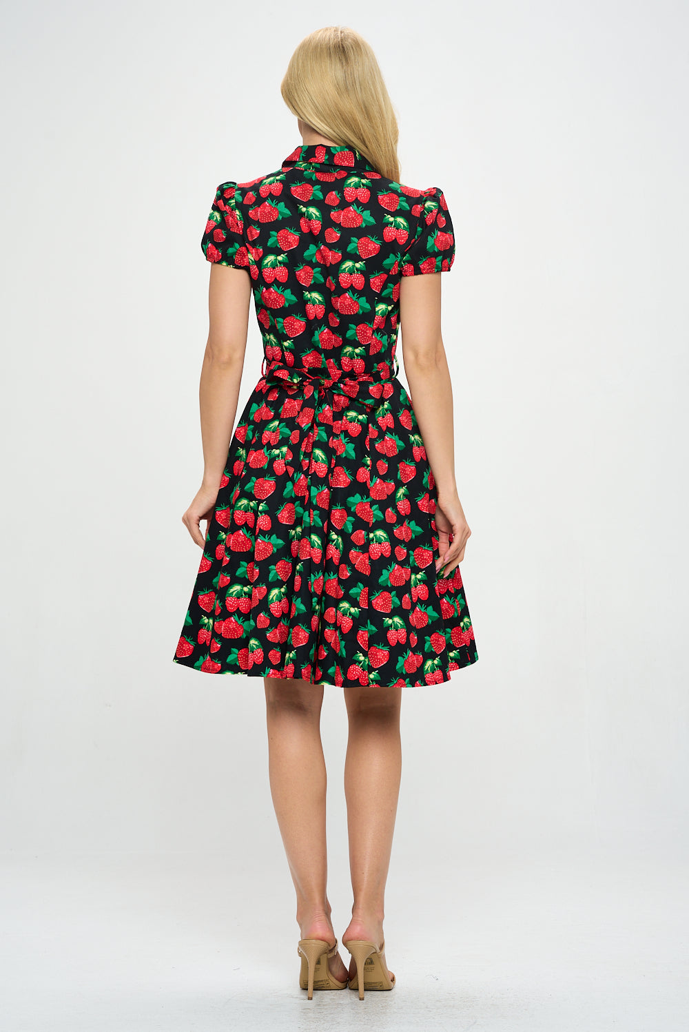 Retro Strawberry Fit and Flare Dress- Plus Size