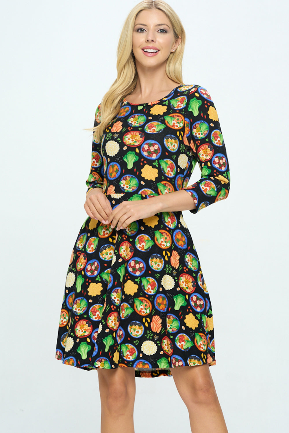 Ramen Print Winter Tunic Dress