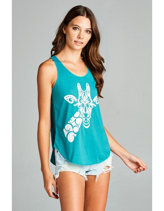 Henna Giraffe Graphic Tanktop