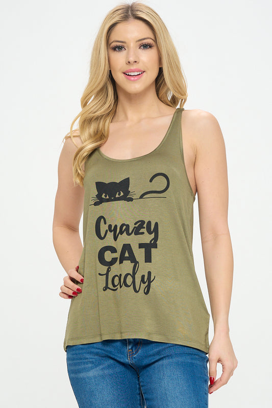 Crazy Cat Lady Graphic Tank Top
