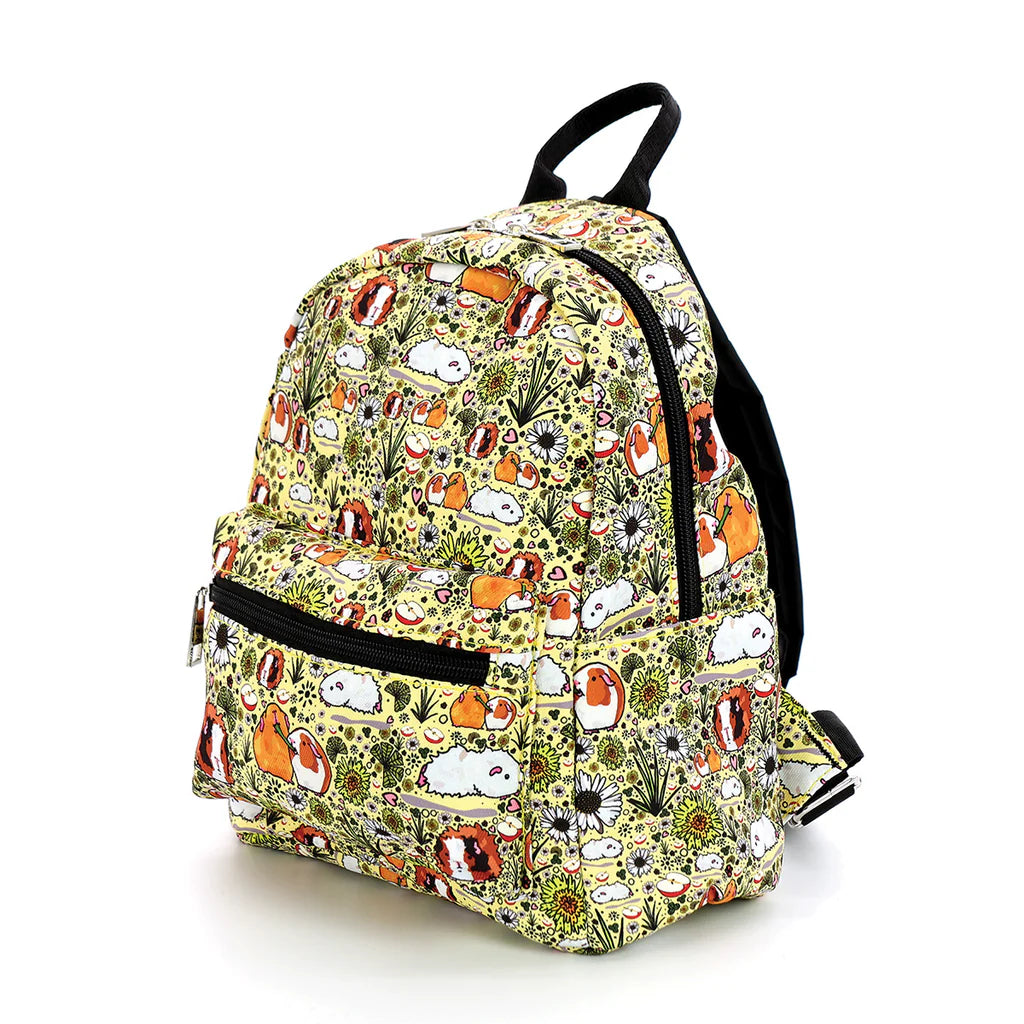 Guinea Pig with flower print mini backpacks