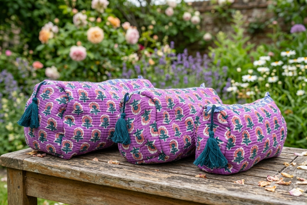 Quilted Makeup/Toiletry Bag