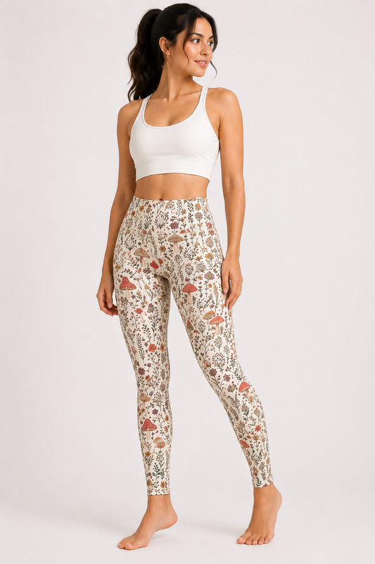 Whimsical Mushroom Print Legging