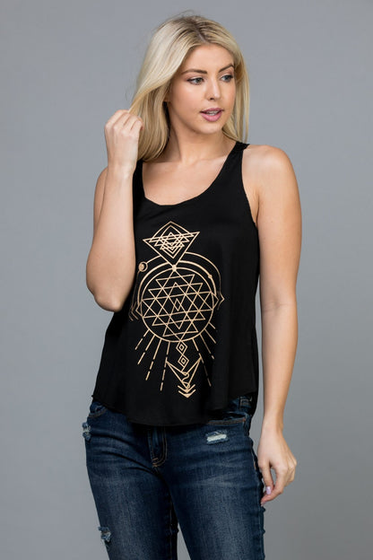 Scared Triangle Graphic  Tanktop