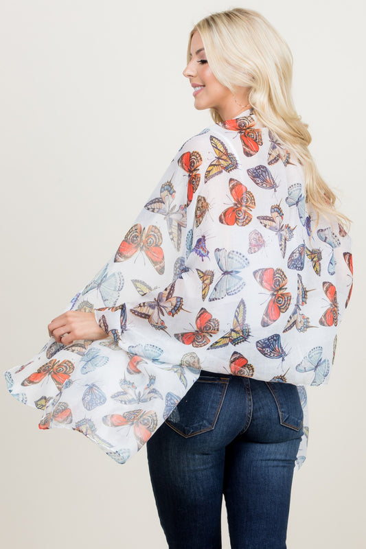 BUTTERFLY PRINT SCARF