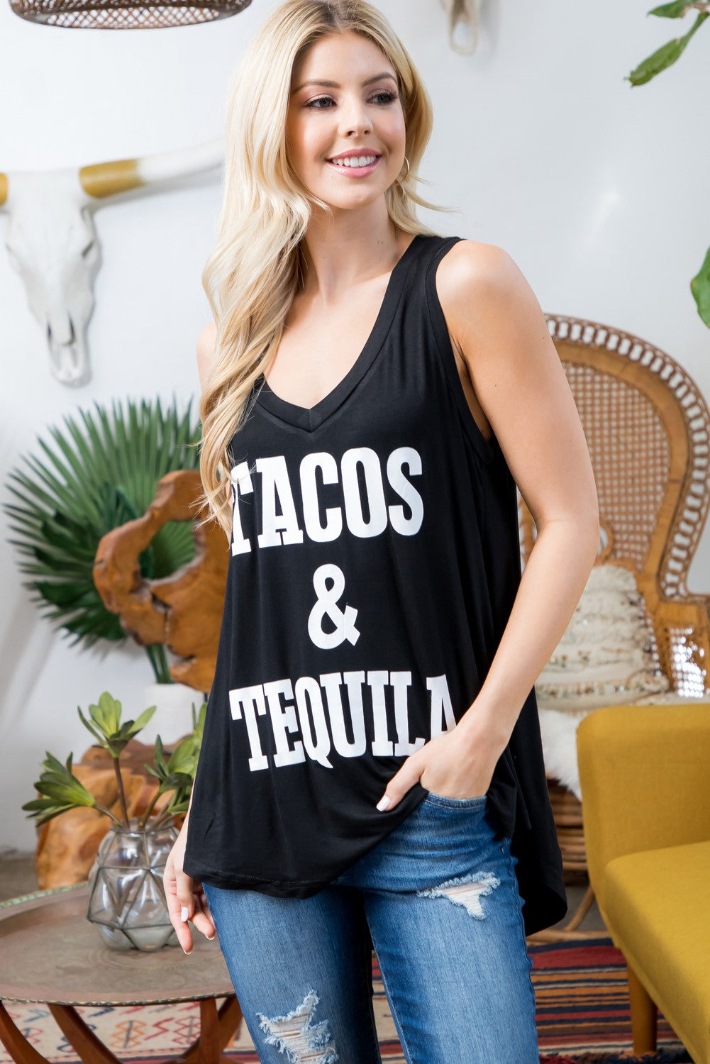 Tacos & Tequila Flowy top