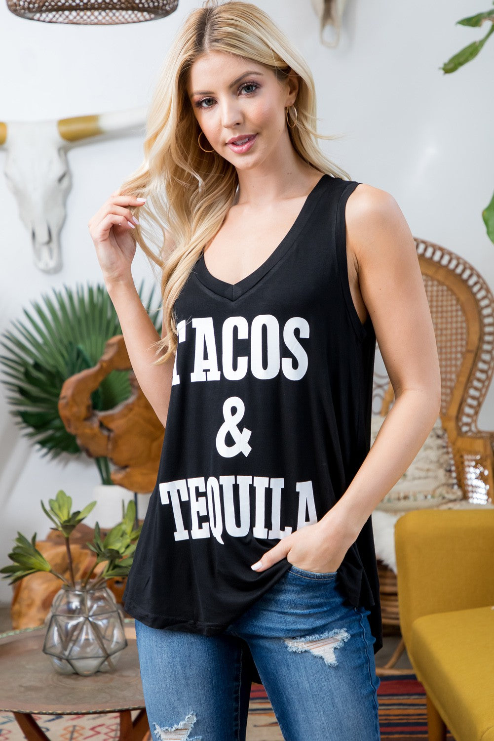 Tacos & Tequila Flowy top