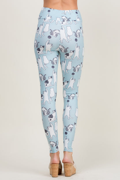 Dancing Cat Print Legging