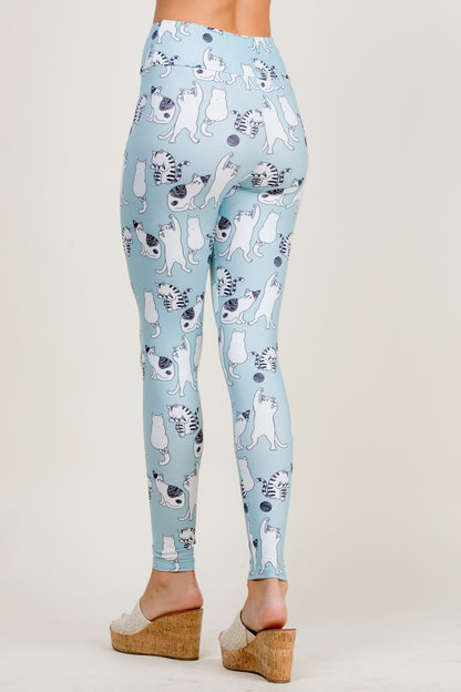 Dancing Cat Print Legging