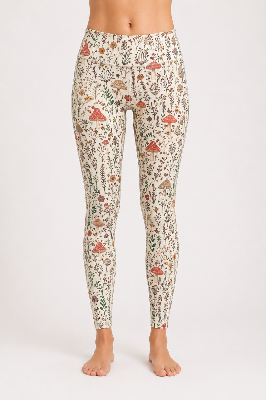 Whimsical Mushroom Print Legging