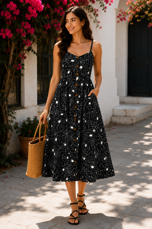 Spider Web Cami Maxi Dress