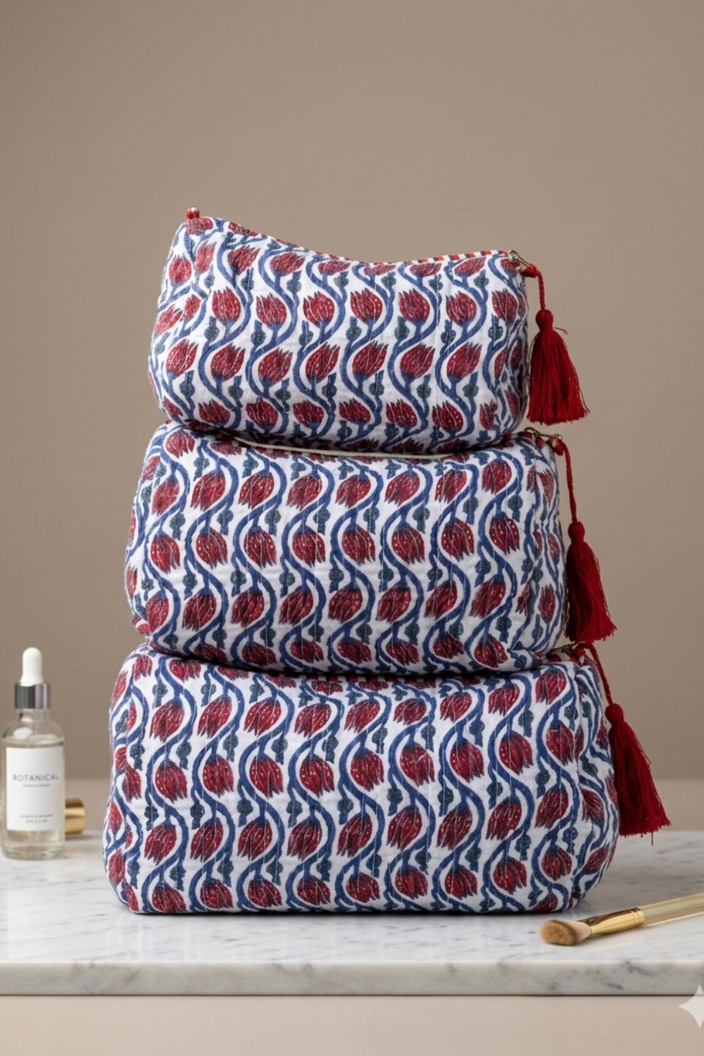 Quilted Makeup/Toiletry Bag
