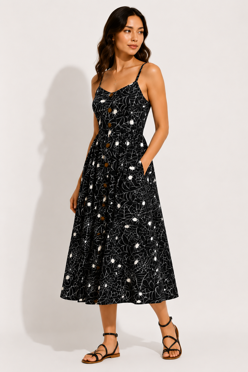 Spider Web Cami Maxi Dress