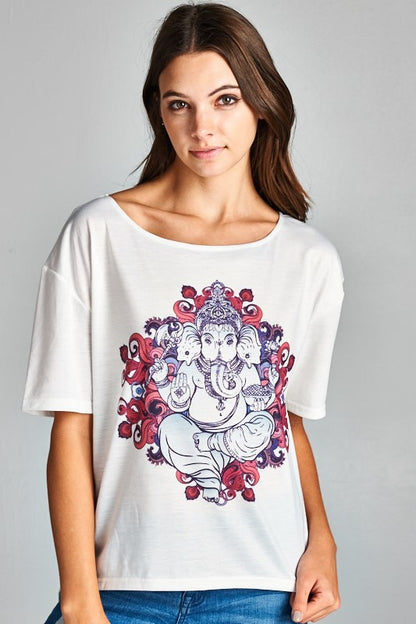 Ganesh Print SS Top