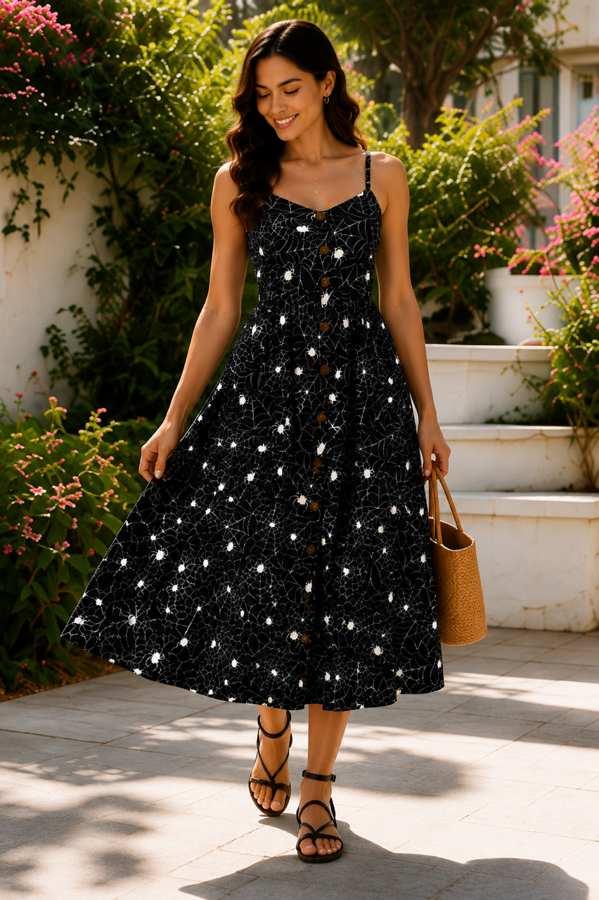 Spider Web Cami Maxi Dress