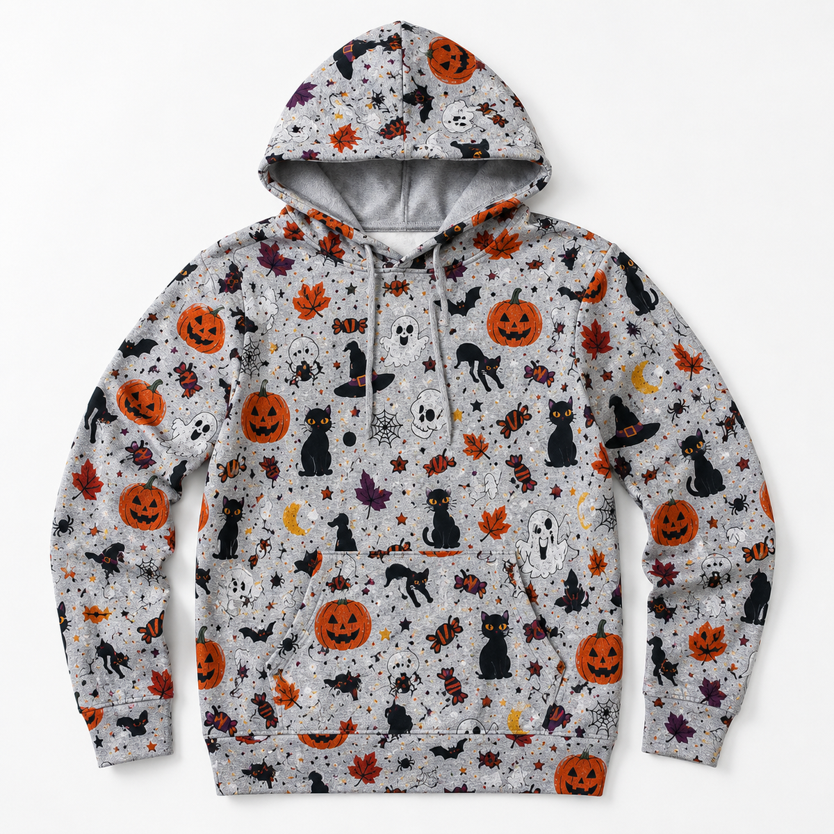 Halloween Print Pullover Hoodie
