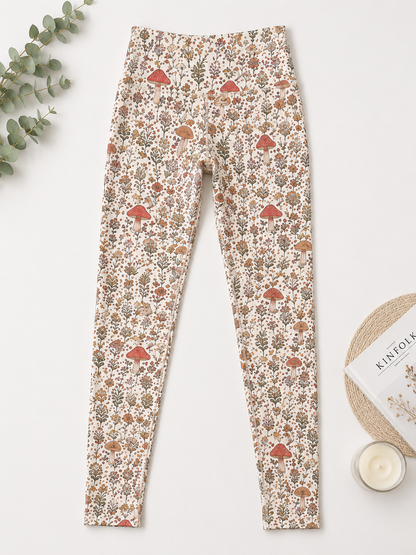 Whimsical Mushroom Print Legging