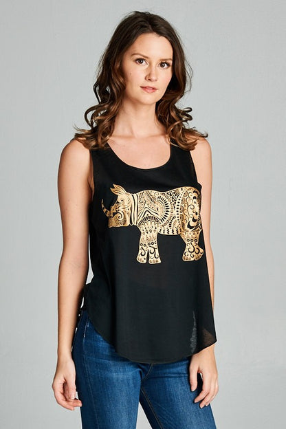 Gold Rhino Graphic Tanktop