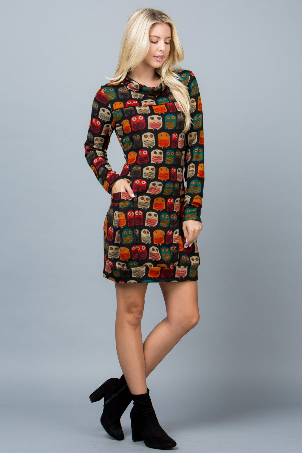 Owl Sweater Tunic Dress