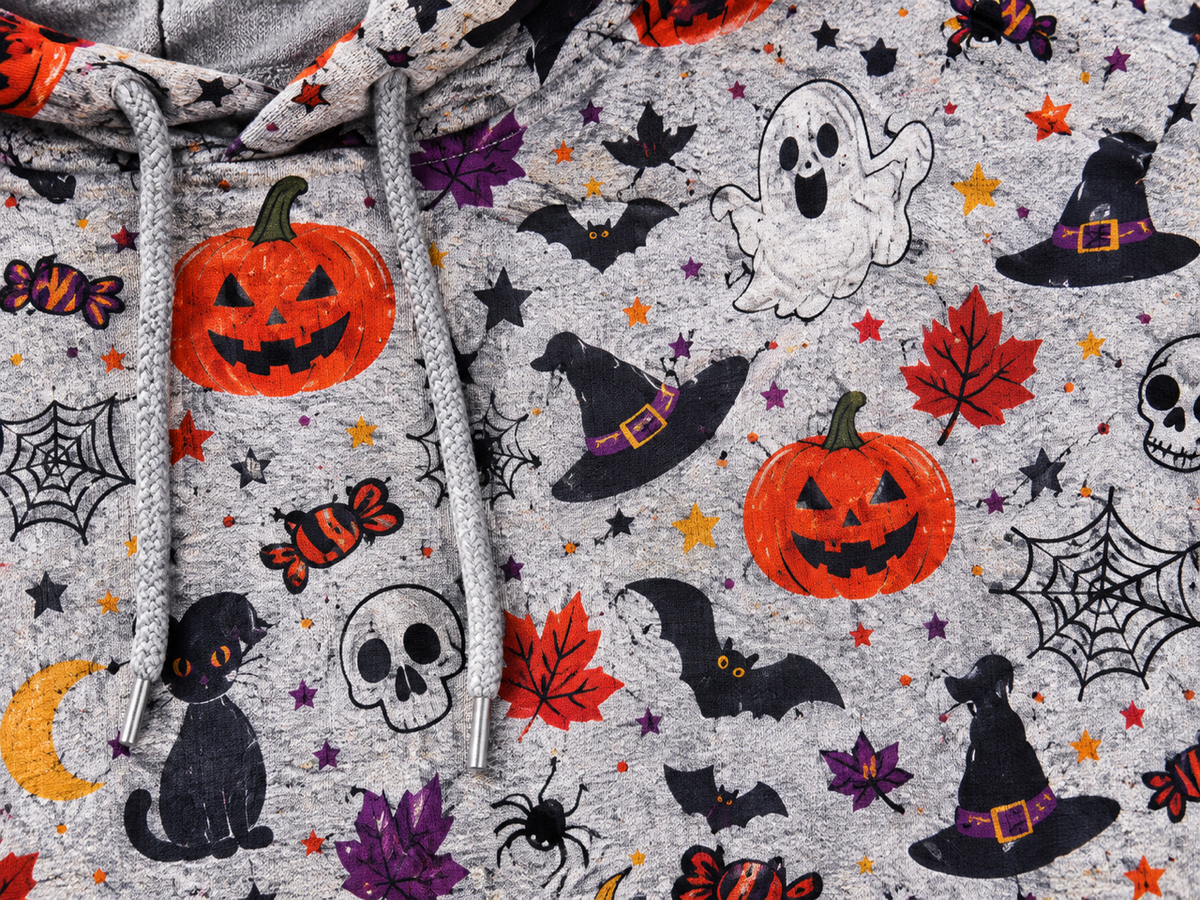 Halloween Print Pullover Hoodie