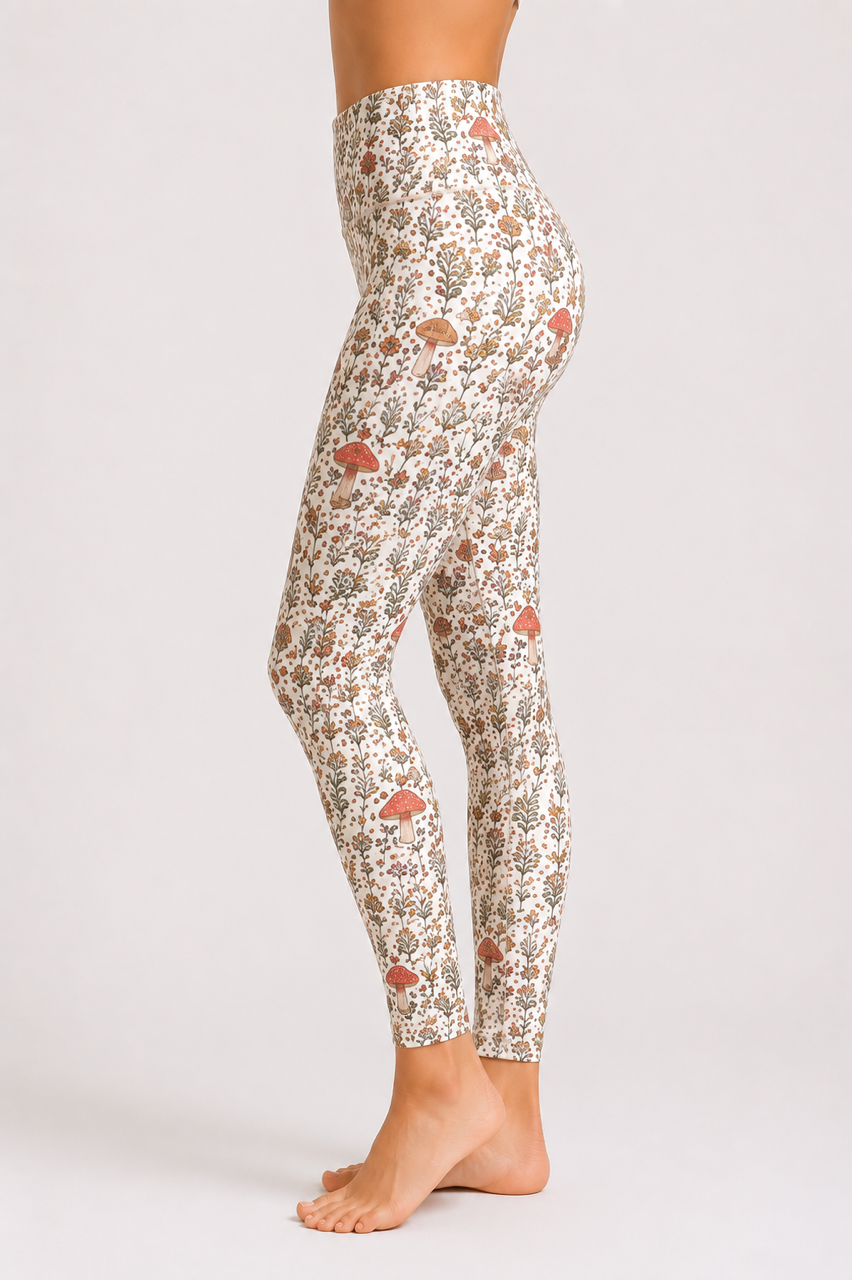 Whimsical Mushroom Print Legging