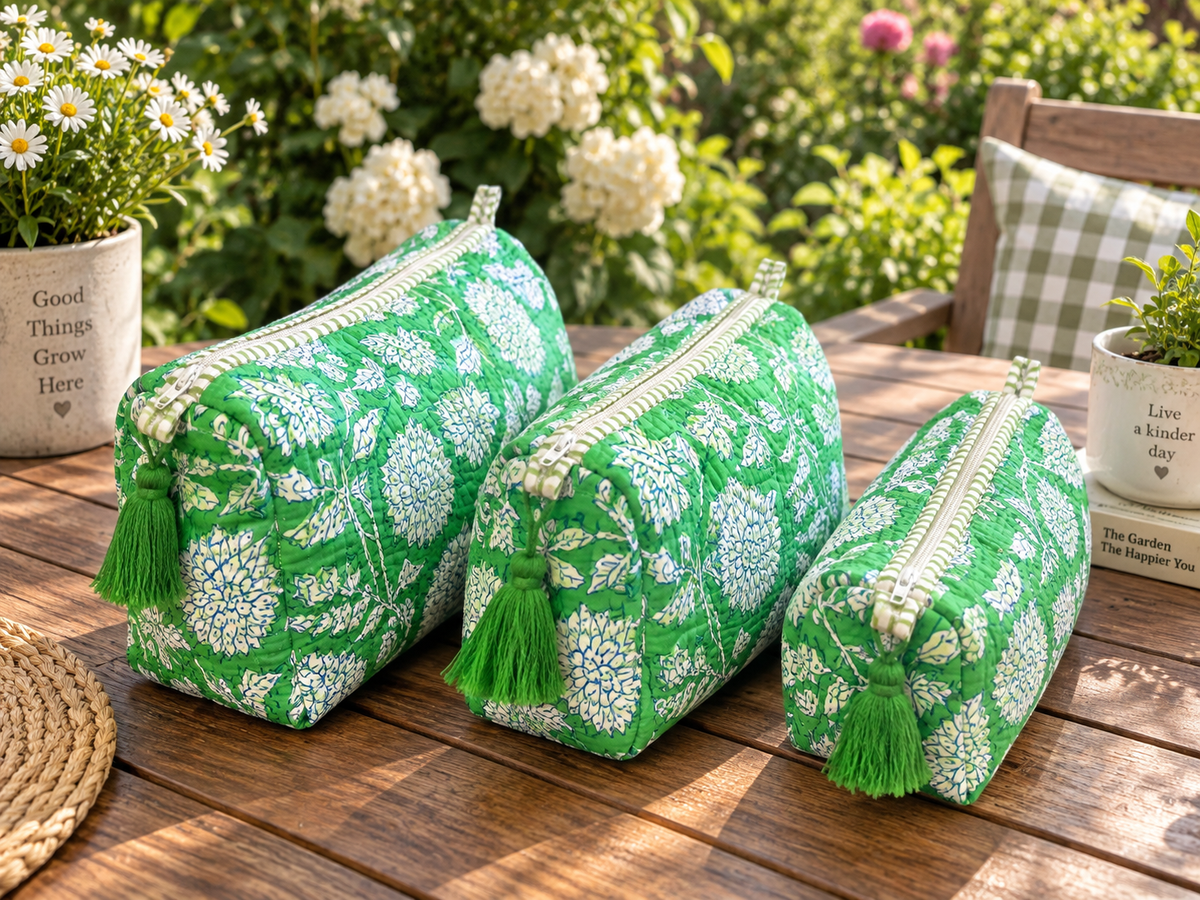 Quilted Makeup/Toiletry Bag