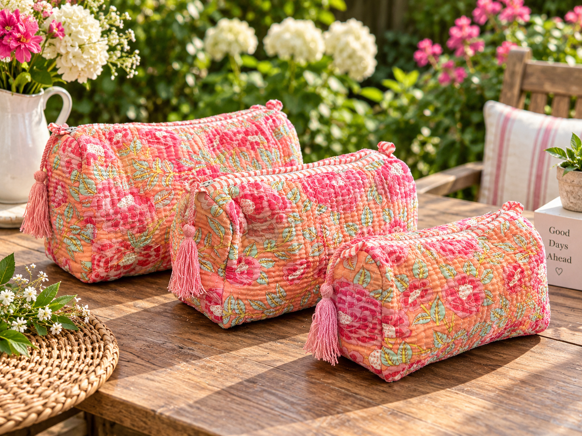 Quilted Makeup/Toiletry Bag