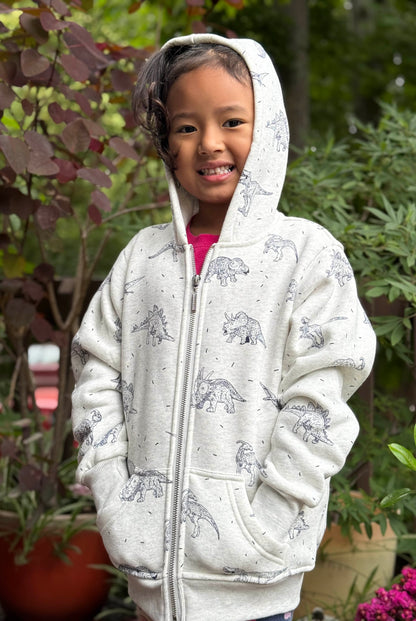 Classic Dino Fleece Zipper Hoodie - Kids