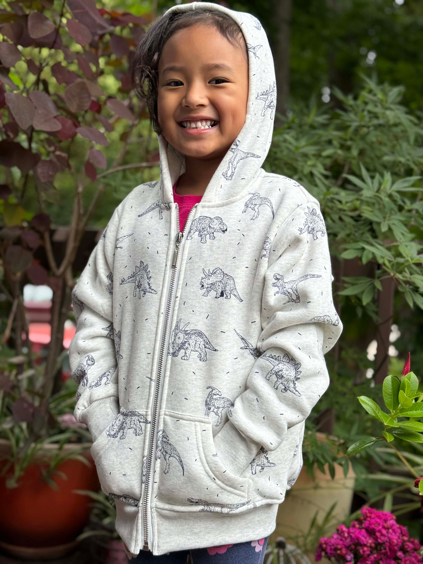 Classic Dino Fleece Zipper Hoodie - Kids