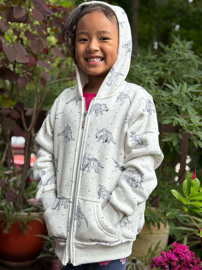 Classic Dino Fleece Zipper Hoodie - Kids