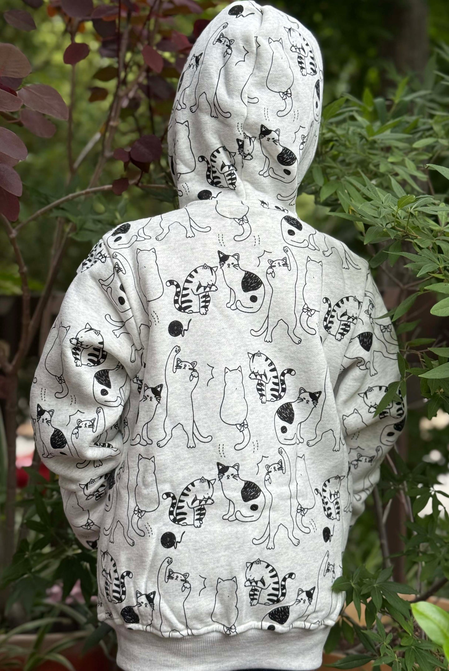 Dancing Cats Fleece Zipper Hoodie - Kids