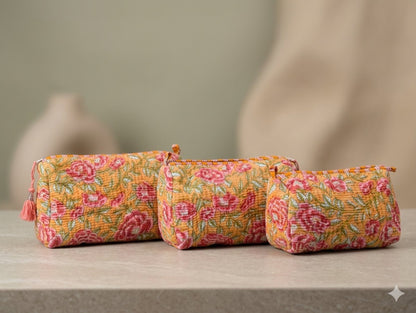 Quilted Makeup/Toiletry Bag