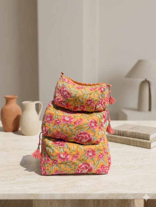 Quilted Makeup/Toiletry Bag