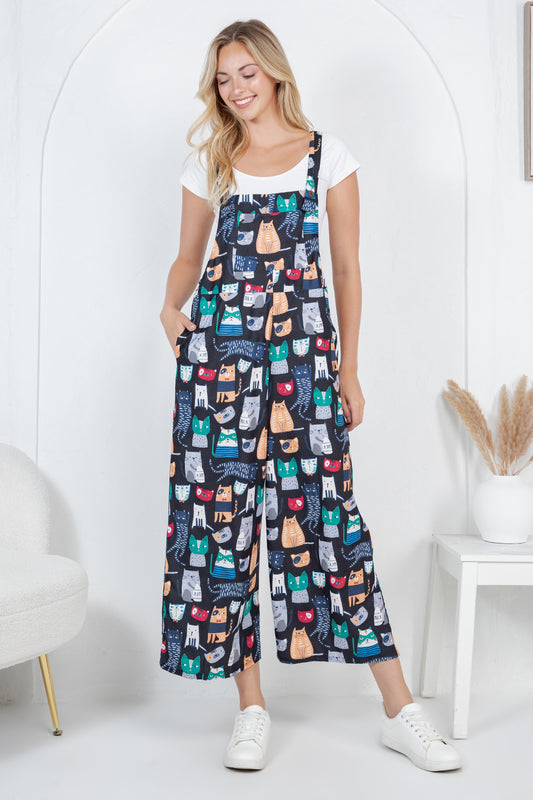 Cats Wide Leg Overall