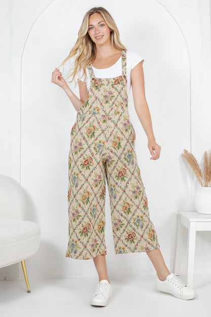 Floral Tapestry Wide Leg Overall