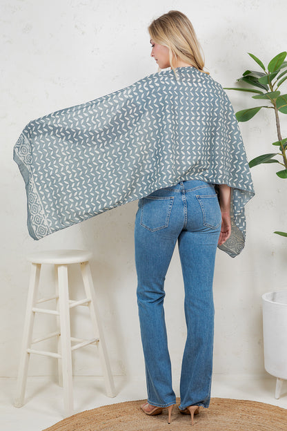 Hand Block Print Cotton Scarf