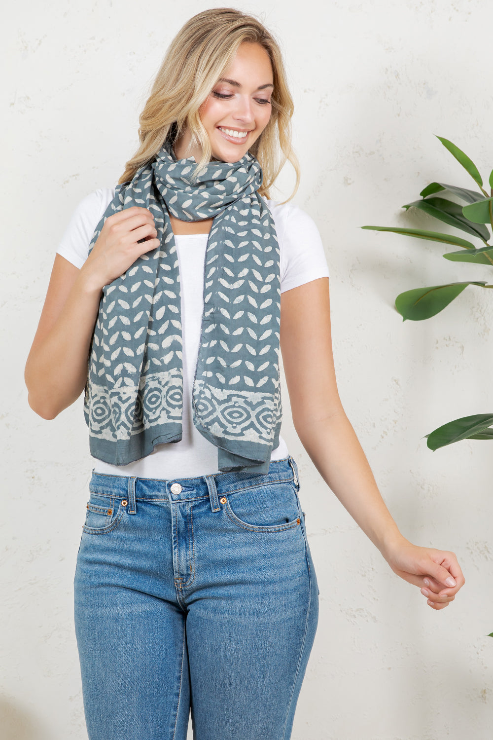 Hand Block Print Cotton Scarf