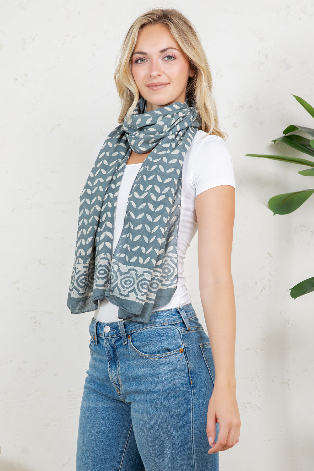 Hand Block Print Cotton Scarf
