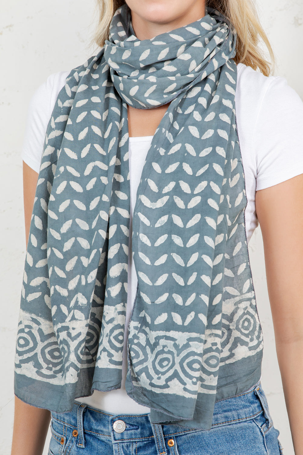 Hand Block Print Cotton Scarf